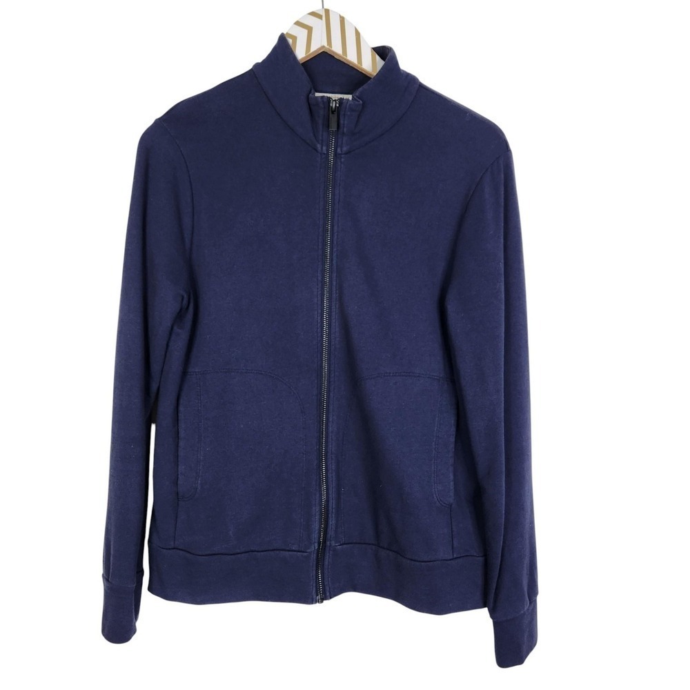 ICEBREAKER Central Classic Hoodie Womens Medium Blue‎ Cotton Wool Full Zip Top